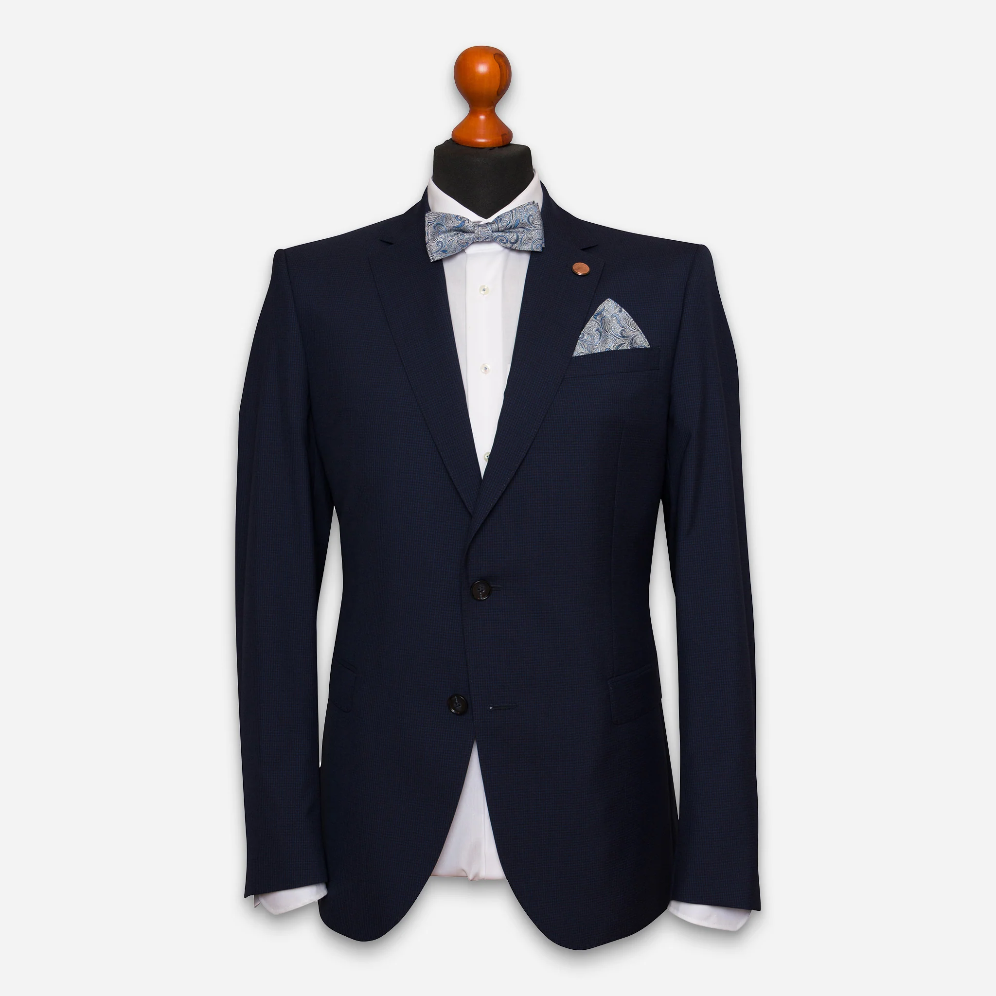Malmö Anzug-Jacket Navy Mini-Karo