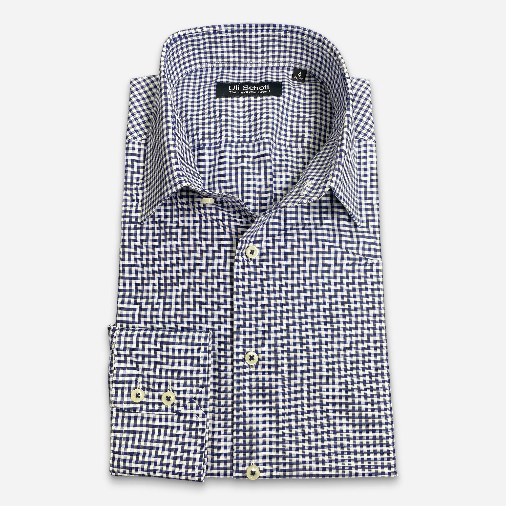 Ponte Hemd Navy Karo