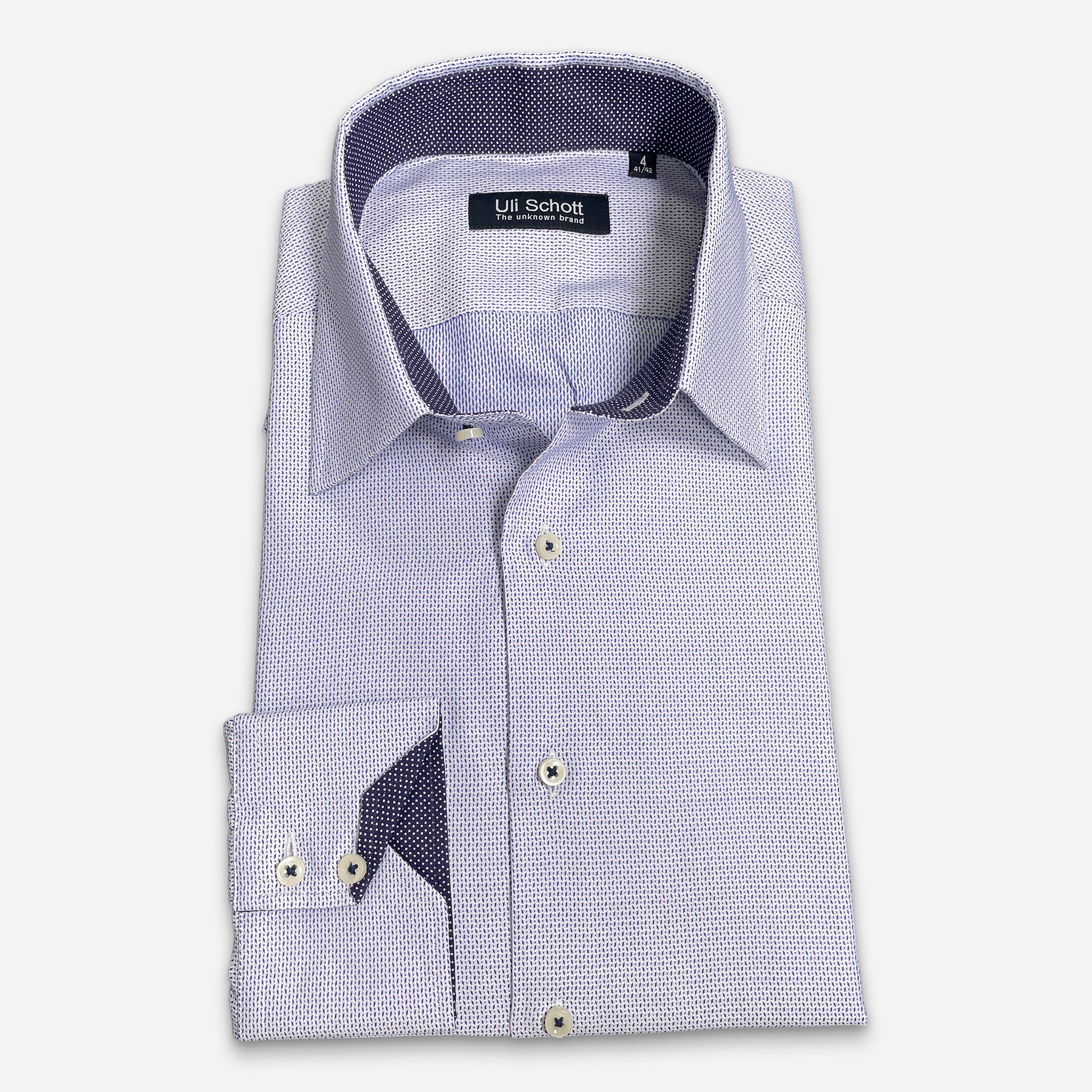 Santar Hemd Light-Blue Kleinmuster
